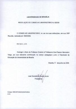 Resolução do Conselho Universitário nº 0008/2009