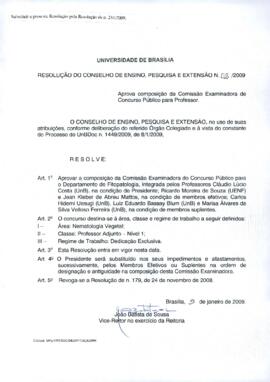 Resolução do Conselho de Ensino, Pesquisa e Extensão nº 0002/2009