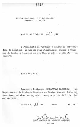 Ato da Reitoria nº 0183/1983