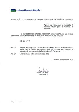 Resolução do Conselho de Ensino, Pesquisa e Extensão nº 0149/2015