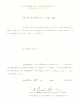 Ato da Reitoria nº 0147/1985