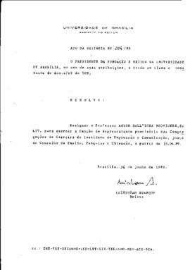 Ato da Reitoria nº 0204/1989