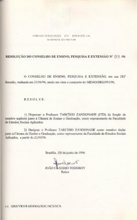 Resolução do Conselho de Ensino, Pesquisa e Extensão nº 0099/1996