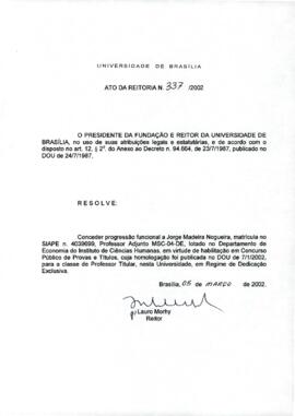 Ato da Reitoria nº 0337/2002