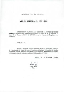 Ato da Reitoria nº 0160/2002