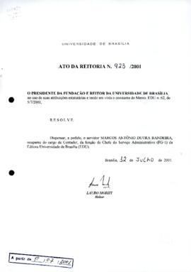 Ato da Reitoria nº 0923/2001