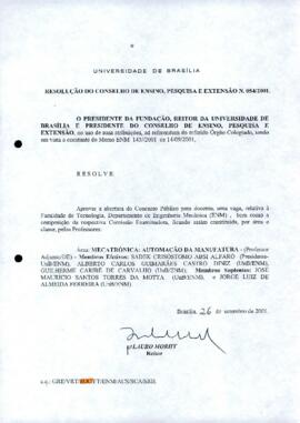 Resolução do Conselho de Ensino, Pesquisa e Extensão nº 0054/2001