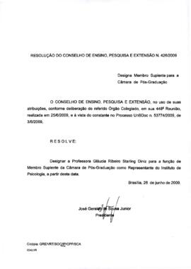 Resolução do Conselho de Ensino, Pesquisa e Extensão nº 0426A/2009