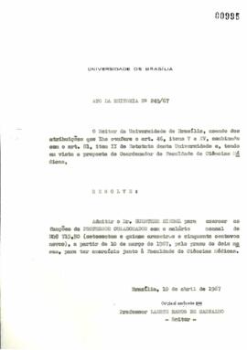 Ato da Reitoria nº 0249/1967