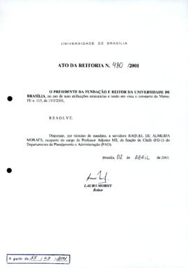 Ato da Reitoria nº 0480/2001