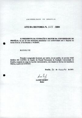 Ato da Reitoria nº 1115/2001