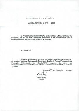 Ato da Reitoria nº 0004/2003