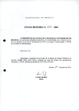 Ato da Reitoria nº 0153/2001