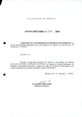 Ato da Reitoria nº 0733/2001