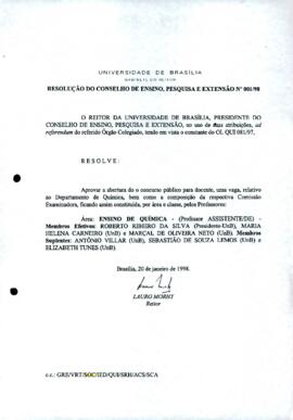 Resolução do Conselho de Ensino, Pesquisa e Extensão nº 0001/1998