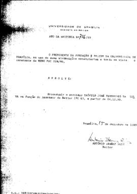 Ato da Reitoria nº 0756/1989