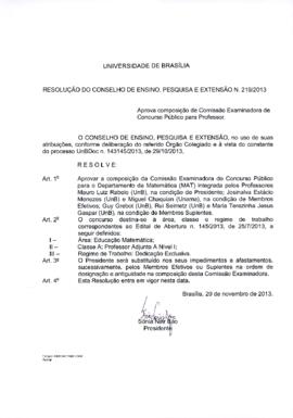 Resolução do Conselho de Ensino, Pesquisa e Extensão nº 0219/2013