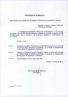 Resolução do Conselho de Ensino, Pesquisa e Extensão nº 0098/2012