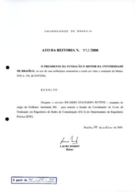 Ato da Reitoria nº 0893/2000
