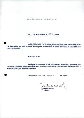 Ato da Reitoria nº 0525/2000