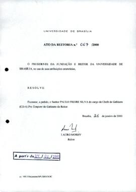 Ato da Reitoria nº 0067/2000