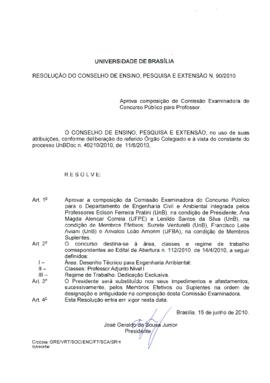 Resolução do Conselho de Ensino, Pesquisa e Extensão nº 0090/2010