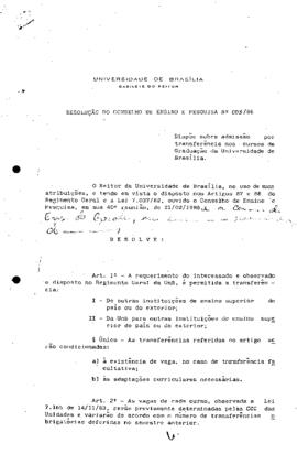 Resolução do Conselho de Ensino, Pesquisa e Extensão nº 0003/1986