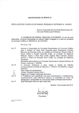 Resolução do Conselho de Ensino, Pesquisa e Extensão nº 0191/2013