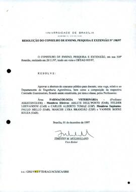 Resolução do Conselho de Ensino, Pesquisa e Extensão nº 0198/1997