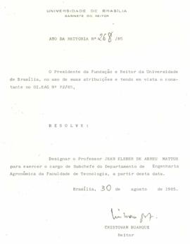 Ato da Reitoria nº 0268/1985