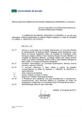 Resolução do Conselho de Ensino, Pesquisa e Extensão nº 0162/2014