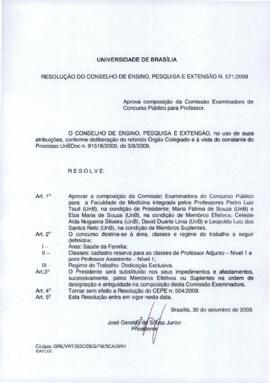 Resolução do Conselho de Ensino, Pesquisa e Extensão nº 0571/2009