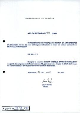 Ato da Reitoria nº 0431/2000