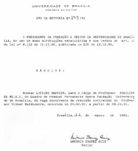 Ato da Reitoria nº 0189/1991