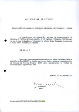 Resolução do Conselho de Ensino, Pesquisa e Extensão nº 0037/2003