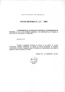 Ato da Reitoria nº 0115/2002