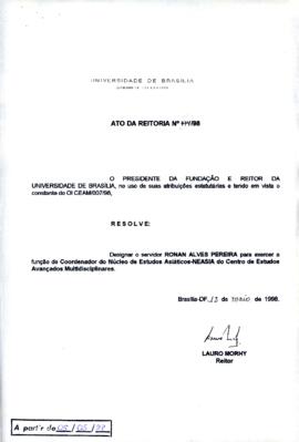 Ato da Reitoria nº 0774/1998