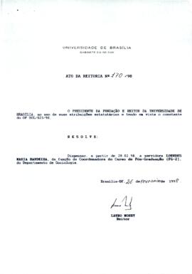 Ato da Reitoria nº 0170/1998