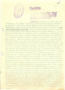 Certidão de Registro da Fundação Universidade de Brasília