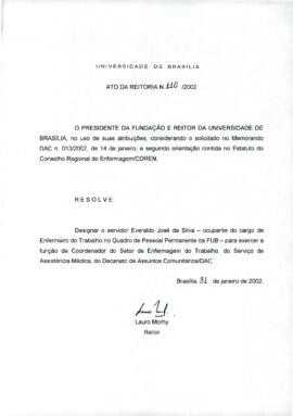 Ato da Reitoria nº 0110/2002