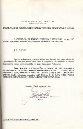 Resolução do Conselho de Ensino, Pesquisa e Extensão nº 0138/1996