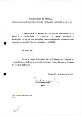 Resolução do Conselho de Ensino, Pesquisa e Extensão nº 0061/2007