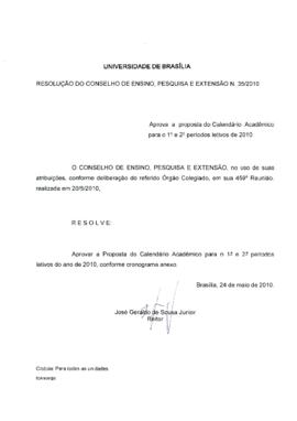 Resolução do Conselho de Ensino, Pesquisa e Extensão nº 0035/2010