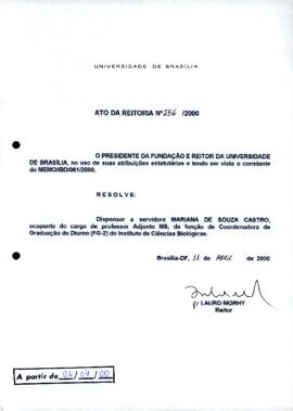 Ato da Reitoria nº 0256/2000