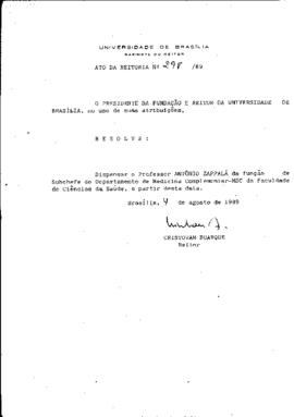 Ato da Reitoria nº 0298/1989