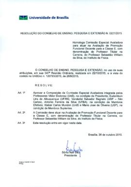 Resolução do Conselho de Ensino, Pesquisa e Extensão nº 0221/2015