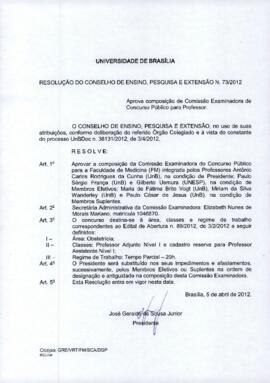 Resolução do Conselho de Ensino, Pesquisa e Extensão nº 0073/2012