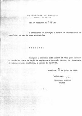 Ato da Reitoria nº 0258/1989