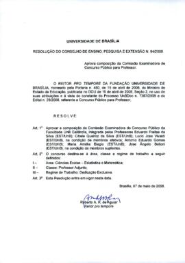 Resolução do Conselho de Ensino, Pesquisa e Extensão nº 0084/2008