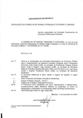 Resolução do Conselho de Ensino, Pesquisa e Extensão nº 0606/2009